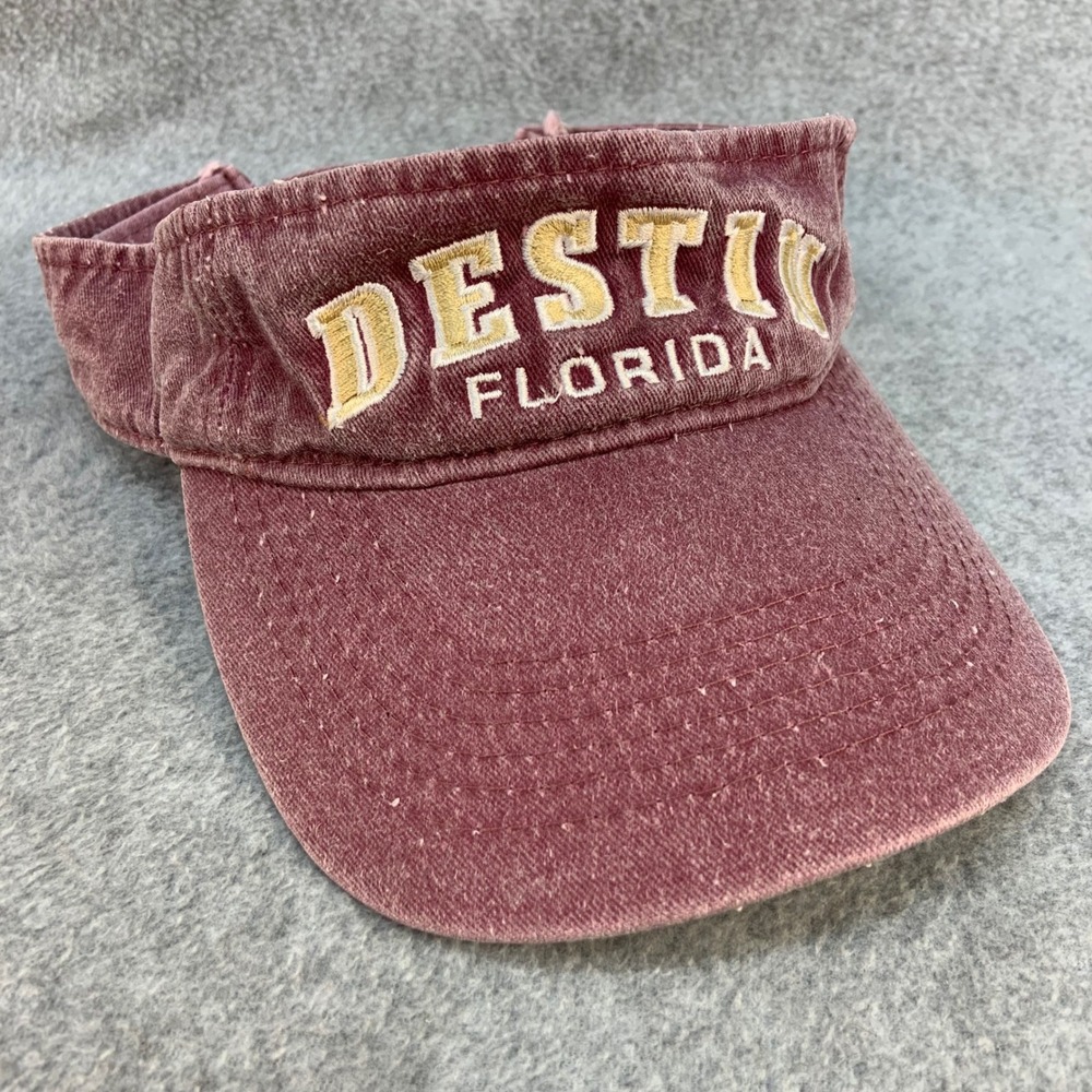 Destin Florida Unisex Burgundy Alvin's Island Sun Visor Washed Embroidered OSFM